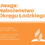 Nabożeństwo Okręgowe | 23 maja | Transmisja na żywo odwołana
